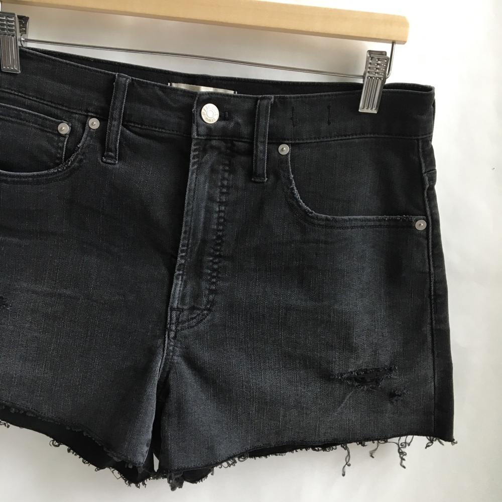 Madewell The Perfect Jean Short Ripped Edition in Underwood Wash Black Size 30 - Picture 5 of 17